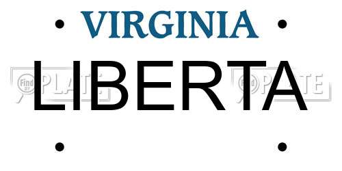 LIBERTA Virginia License Plate
