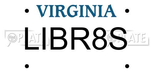 LIBR8S Virginia License Plate