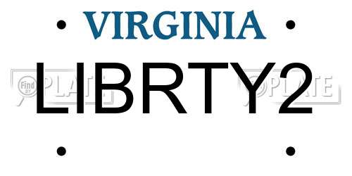 LIBRTY2 Virginia License Plate