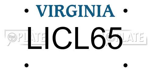 LICL65 Virginia License Plate
