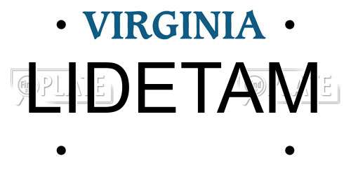 LIDETAM Virginia License Plate