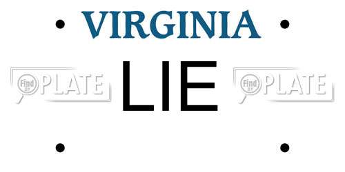 LIE Virginia License Plate