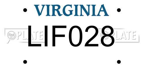 LIF028 Virginia License Plate