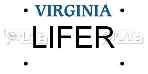 LIFER Virginia License Plate