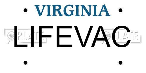 LIFEVAC Virginia License Plate