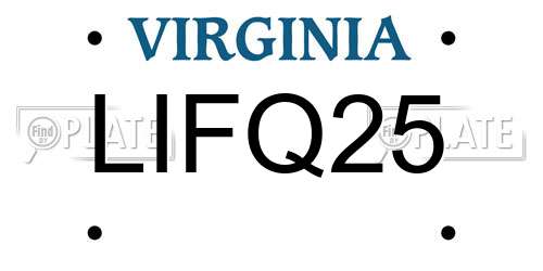 LIFQ25 Virginia License Plate