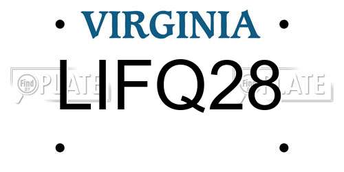 LIFQ28 Virginia License Plate