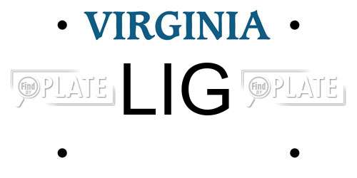 LIG Virginia License Plate