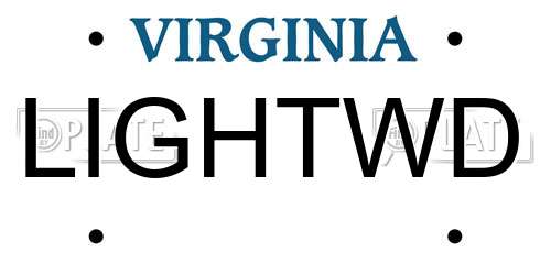 LIGHTWD Virginia License Plate