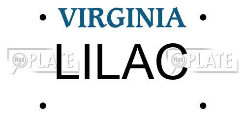 LILAC Virginia License Plate