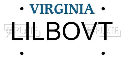 LILBOVT Virginia License Plate