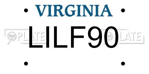 LILF90 Virginia License Plate