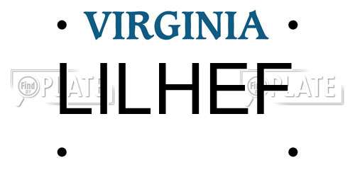 LILHEF Virginia License Plate