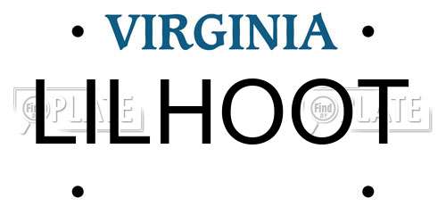 LILHOOT Virginia License Plate