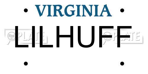 LILHUFF Virginia License Plate