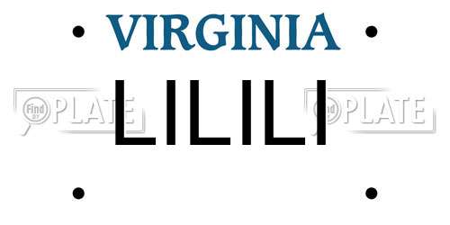 LILILI Virginia License Plate