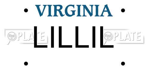 LILLIL Virginia License Plate