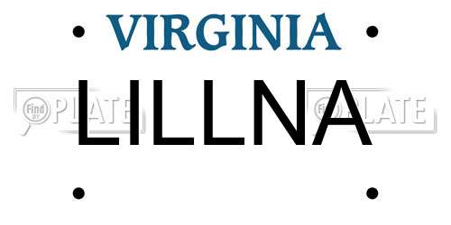LILLNA Virginia License Plate