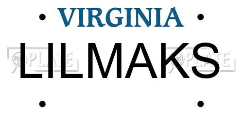 LILMAKS Virginia License Plate