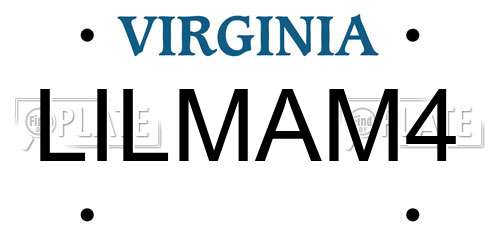 LILMAM4 Virginia License Plate