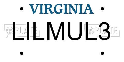 LILMUL3 Virginia License Plate