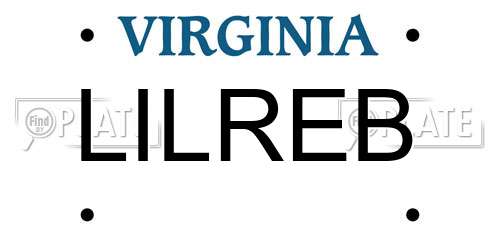LILREB Virginia License Plate