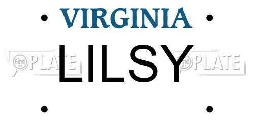 LILSY Virginia License Plate