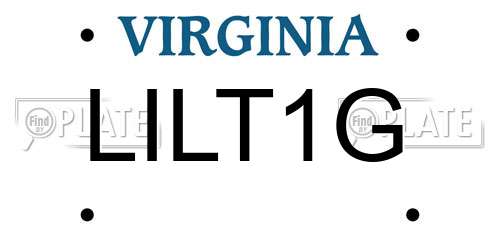 LILT1G Virginia License Plate