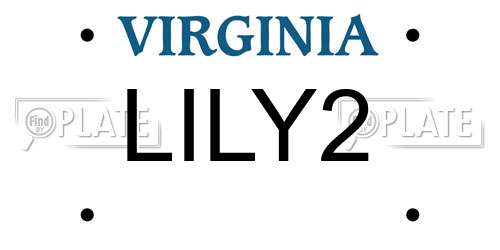 LILY2 Virginia License Plate