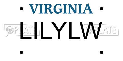 LILYLW Virginia License Plate