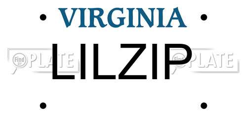 LILZIP Virginia License Plate