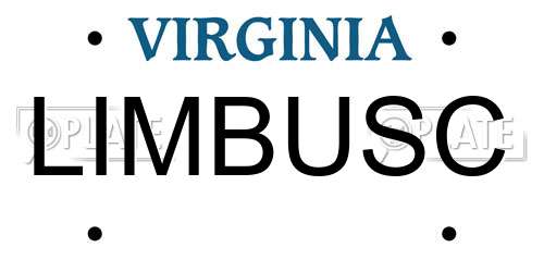 LIMBUSC Virginia License Plate