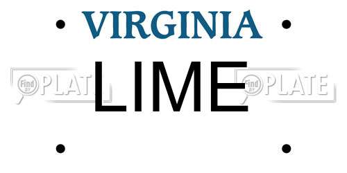 LIME Virginia License Plate
