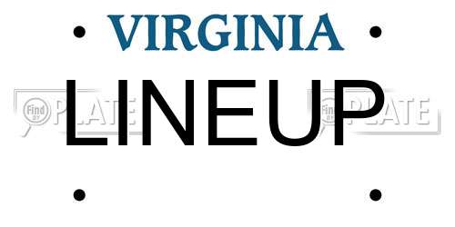 LINEUP Virginia License Plate