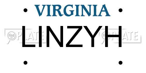 LINZYH Virginia License Plate