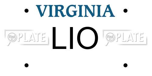 LIO Virginia License Plate