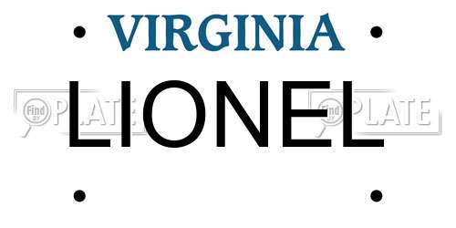 LIONEL Virginia License Plate