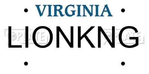 LIONKNG Virginia License Plate