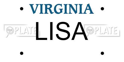 LISA Virginia License Plate
