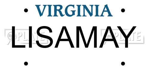 LISAMAY Virginia License Plate