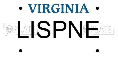 LISPNE Virginia License Plate