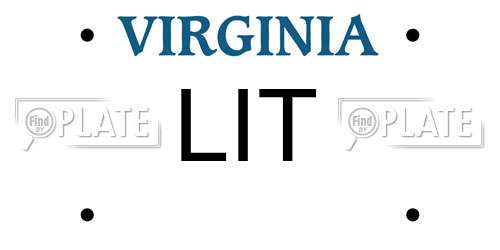 LIT Virginia License Plate