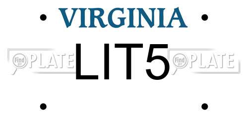 LIT5 Virginia License Plate