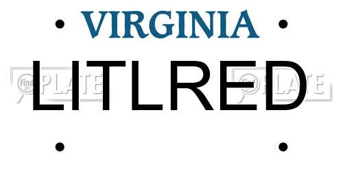 LITLRED Virginia License Plate