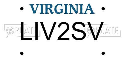 LIV2SV Virginia License Plate