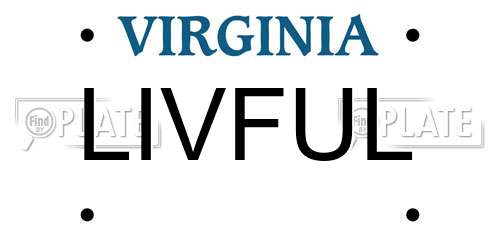 LIVFUL Virginia License Plate