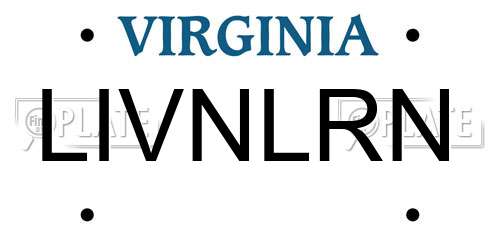 LIVNLRN Virginia License Plate