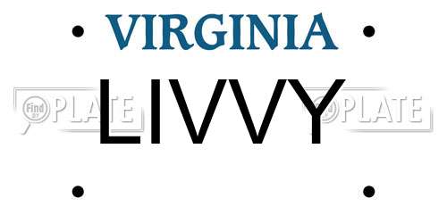 LIVVY Virginia License Plate