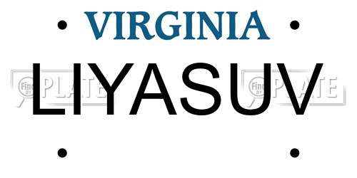 LIYASUV Virginia License Plate