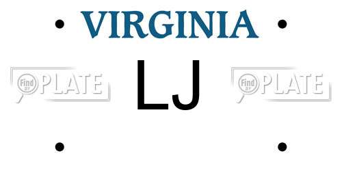 LJ Virginia License Plate